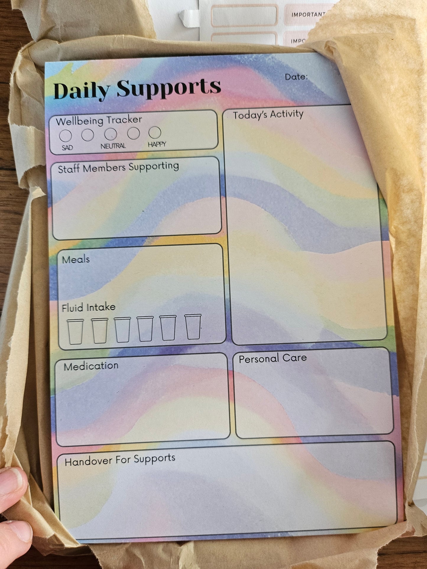Daily Supports Notepad
