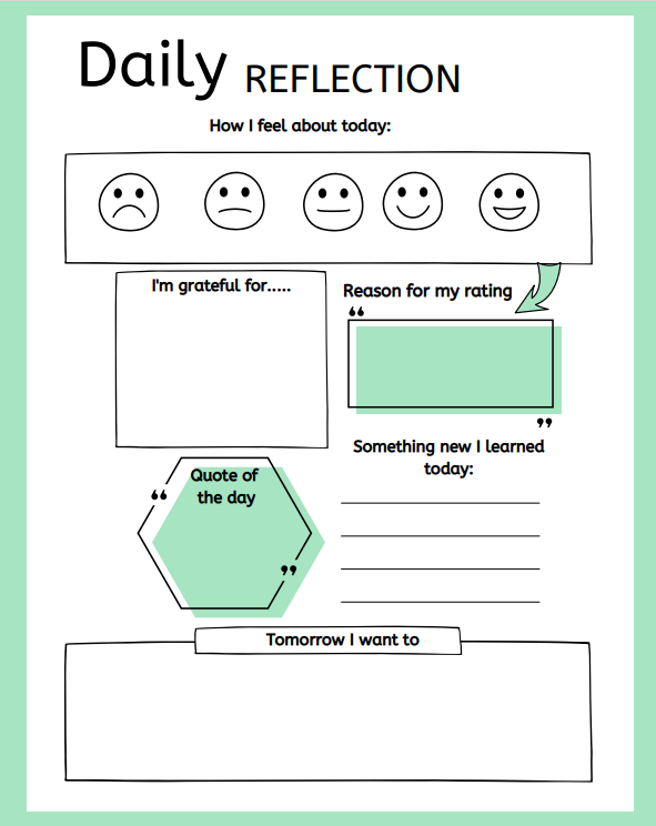 FREE Printable Daily Refelction template